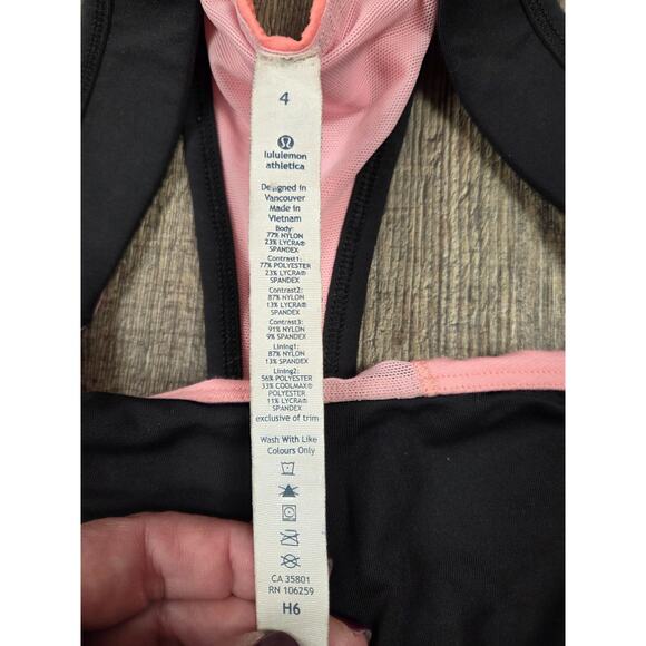LULULEMON Cardio Kick Tank Pink, Black, White Top with Running Racerback Small 4 - Picture 2 of 3